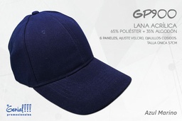 [GP900-AZUL-M] GORRA GENIAL LANA ACRILICA AZUL MARINO - VELCRO