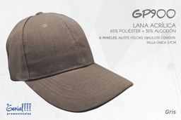 [GP900-GRIS] GORRA GENIAL LANA ACRILICA GRIS - VELCRO