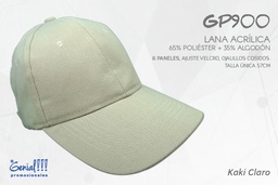 [GP900-KAKICLARO] GORRA GENIAL LANA ACRILICA KAKI CLARO - VELCRO