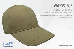 [GP900-KAKI-OSCU] GORRA GENIAL LANA ACRILICA KAKI OSCURO - VELCRO