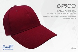 [GP900-VINO] GORRA GENIAL LANA ACRILICA VINO - VELCRO