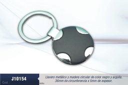 [J10154] LLAVERO METALICO MADERA NEGRO REDOND. 23MM