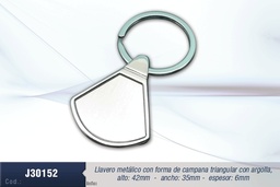 [J30152] LLAVERO METALICO CAMPANA 30MMX25MM