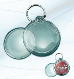 [RE-C002] LLAVERO PLAST. TRANS. REDONDO 38MM