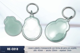 [RE-C018] LLAVERO PLAST. TRANS. OVAL.45MMX35MM
