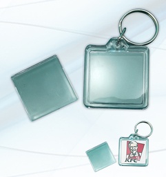 [RE-C028] LLAVERO PLAST. TRANS. CUADRADO 33MM