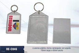 [RE-C046] LLAVERO PLAST. TRANS. RECT. 70X45MM