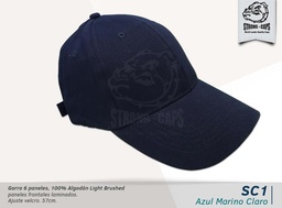 [SC-1-AZUL-M.CLA] GORRA ALGODON LIGHT BRUSHED AZUL M. CLARO - VELCRO