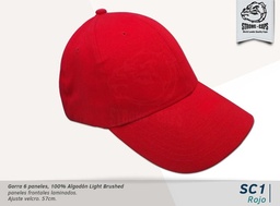 [SC-1-ROJO] GORRA ALGODON LIGHT BRUSHED ROJO - VELCRO