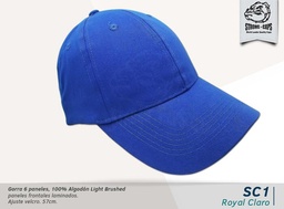 [SC-1-ROYAL-CLAR] GORRA ALGODON LIGHT BRUSHED ROYAL CL. - VELCRO