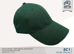 [SC-1-VERDEOSCU] GORRA ALGODON LIGHT BRUSHED VERD. OSC. - VELCRO