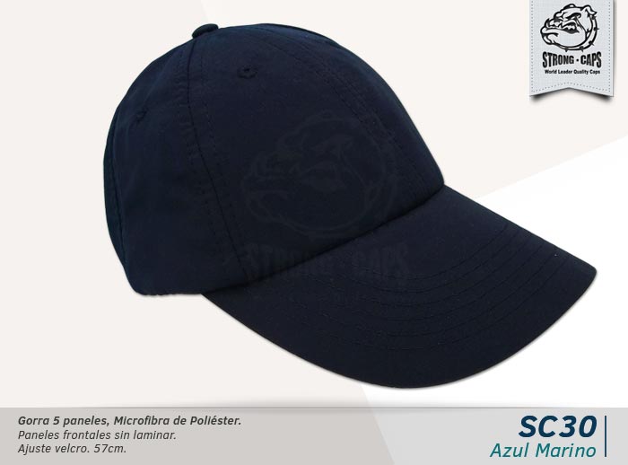 GORRA MICROFIBRA AZUL MARINO VELCRO