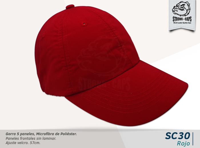 GORRA MICROFIBRA ROJO VELCRO