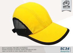 [SC34-AMARILLO] GORRA MICROFIBRA AMARILLA MALLA NEGRA SPORT VELCR