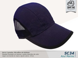 [SC34-AZUL-MARIN] GORRA MICROFIBRA AZUL MAR. MALLA NEGRA SPORT VELCR