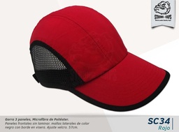 [SC34-ROJO] GORRA MICROFIBRA ROJA MALLA NEGRA SPORT VELCR
