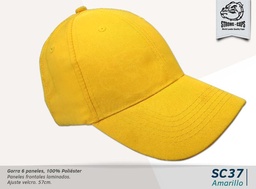 [SC37-AMARILLO] GORRA 100% POLIESTER TWILL AMARILLO - VELCRO