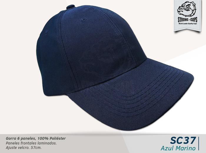 GORRA 100% POLIESTER TWILL AZUL MAR.- VELCRO
