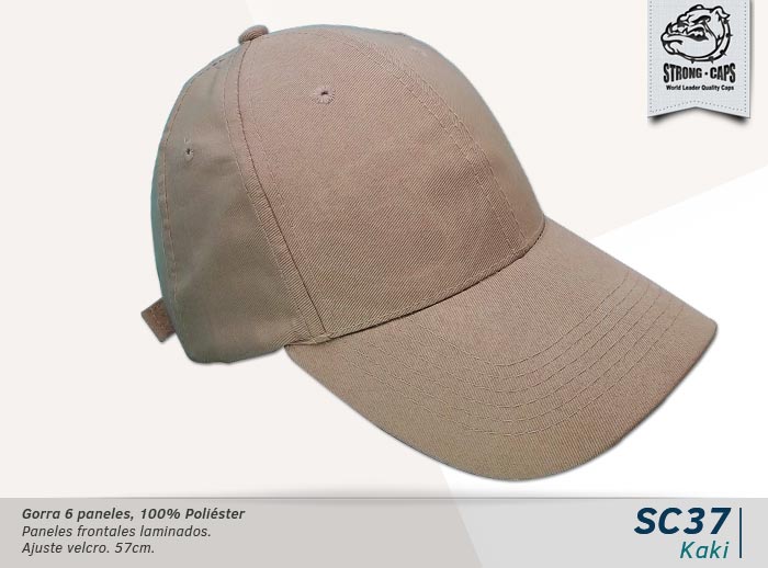 GORRA 100% POLIESTER TWILL KAKI - VELCRO