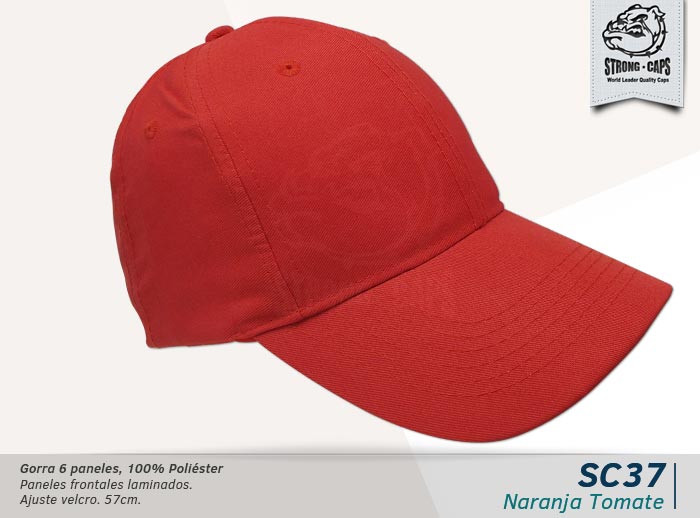 GORRA 100% POLIESTER TWILL NARANJA TOM.- VELCRO