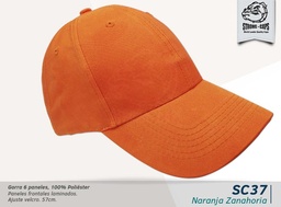 [SC37-NARANJ.ZAN] GORRA 100% POLIESTER TWILL NARANJA  ZAN.- VELCRO