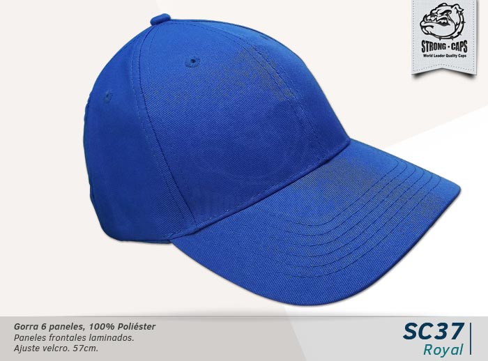 GORRA 100% POLIESTER TWILL ROYAL - VELCRO
