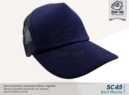 [SC45-AZUL-MARIN] GORRA CAMIONERA 5 PANELES AZUL MAR.