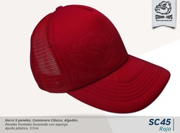 [SC45-ROJO] GORRA CAMIONERA 5 PANELES ROJO