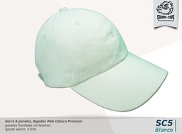 [SC-5-BLANCO] GORRA ALGODON POLO BLANCO - VELCRO