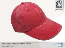 [SC-5B-ROJO] GORRA ALG. POLO JR DESTEÑIDA ROJO - VELCRO