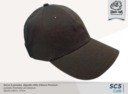 [SC-5-CAFE] GORRA ALGODON POLO CAFE - VELCRO
