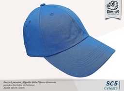[SC-5-CELESTE] GORRA ALGODON POLO CELESTE - VELCRO