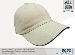 [SC-5C-KAKI/SNEG] GORRA ALGODON POLO PRELAVADA KAKI/NEG SAND/VELCRO