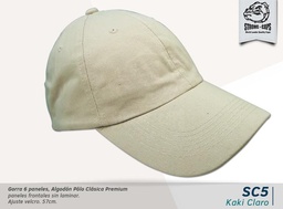 [SC-5-KAKI-CLARO] GORRA ALGODON POLO KAKI CL. - VELCRO