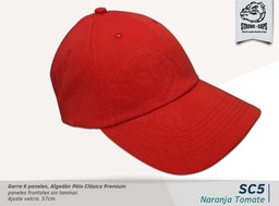 [SC-5-NARANJ-TOM] GORRA ALGODON POLO NARANJA TOM. - VELCRO