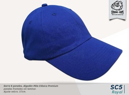 [SC-5-ROYAL] GORRA ALGODON POLO ROYAL - VELCRO