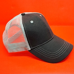 [SC65-NEGRO-GRIS] GORRA CAMIONERA 6PANELES CON MALLA_CON FRENTE DE ALGODON
