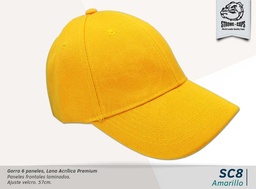 [SC-8-AMARILLO] GORRA L.ACRILICA PREMIUM AMARILLO - VELCRO