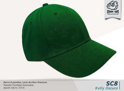[SC-8-KELLYOSC] GORRA L.ACRILICA PREMIUM KELLY OSCURO - VELCRO