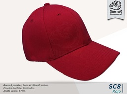 [SC-8-ROJO] GORRA L.ACRILICA PREMIUM ROJO - VELCRO