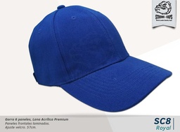 [SC-8-ROYAL] GORRA L.ACRILICA PREMIUM ROYAL- VELCRO