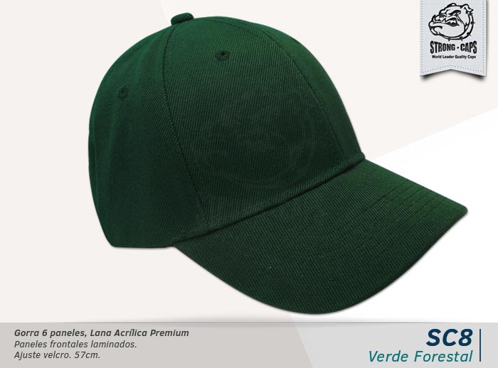 GORRA L.ACRILICA PREMIUM  VERDE FOREST. - VELCRO