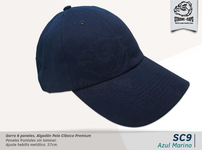 GORRA PRELAVADA LIVIANA AZUL MAR. HEBILLA BRONCE