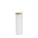 VASO DE VIDRIO ARENADO C/T DE BAMBU Y S/VIDRIO PARA SUBLIMAR 