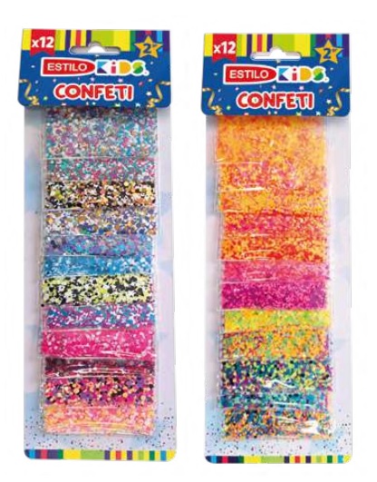 CONFETI ESTILO X 12 COL. METALIZADOS