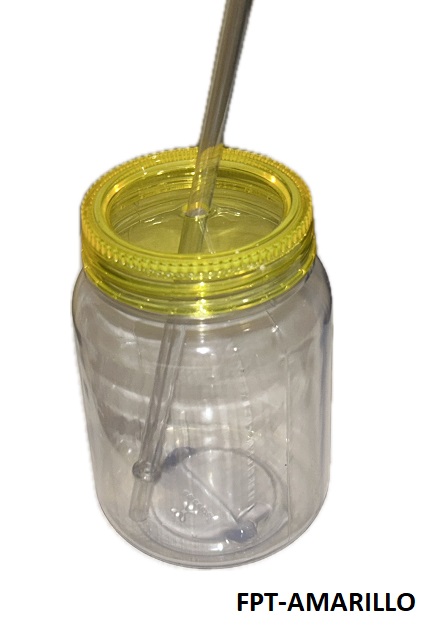 FRASCO PLAST.TAPA ROSCA AMARILLA C/SORBETE
