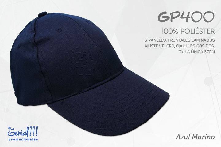 GORRA GENIAL POLIESTER AZUL MARINO - VELCRO