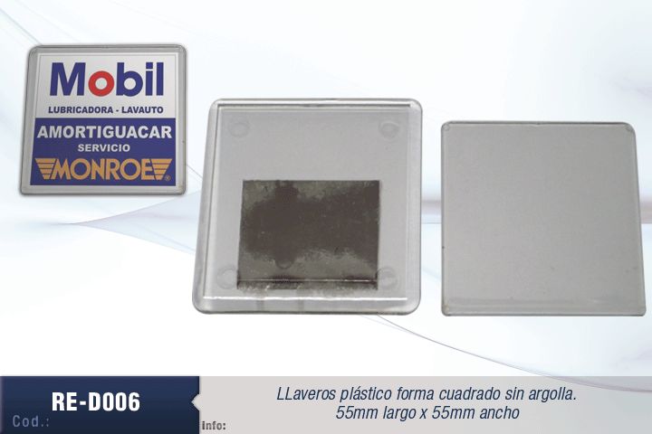 MAGNETO ACRILICO TRANSP/IMAN 55X55MM