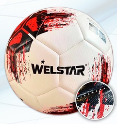 [4125C-5] PELOTA FUTBOL WELSTAR NO.5 BLA/ROJ/NEGRO