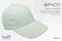 [GP400-BLANCO] GORRA GENIAL POLIESTER BLANCO - VELCRO